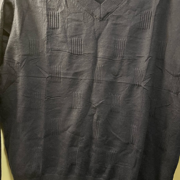 Men's Blue V-Neck Sweater - Picture 2 of 6